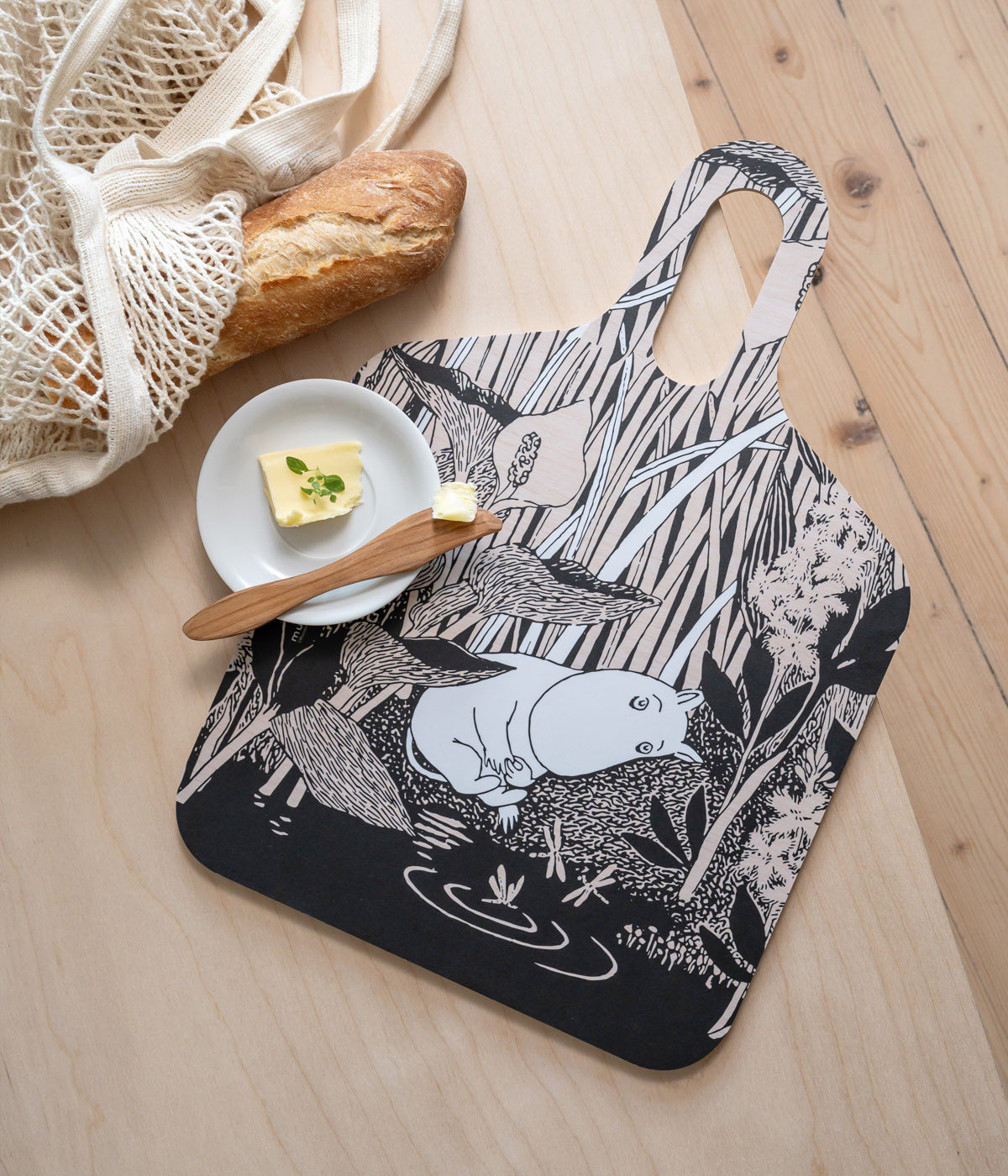 Muumi Chop&Serve -lauta Lampi 30x44cm