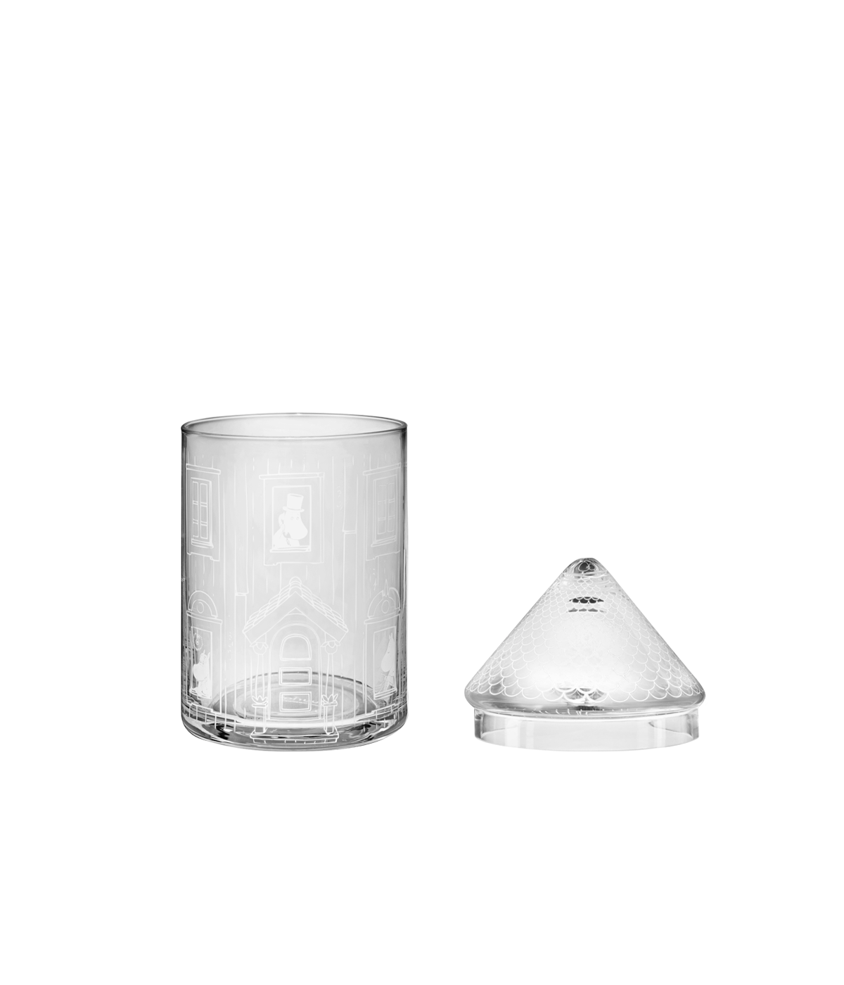 Muumi lasipurkki Muumitalo 18,5cm