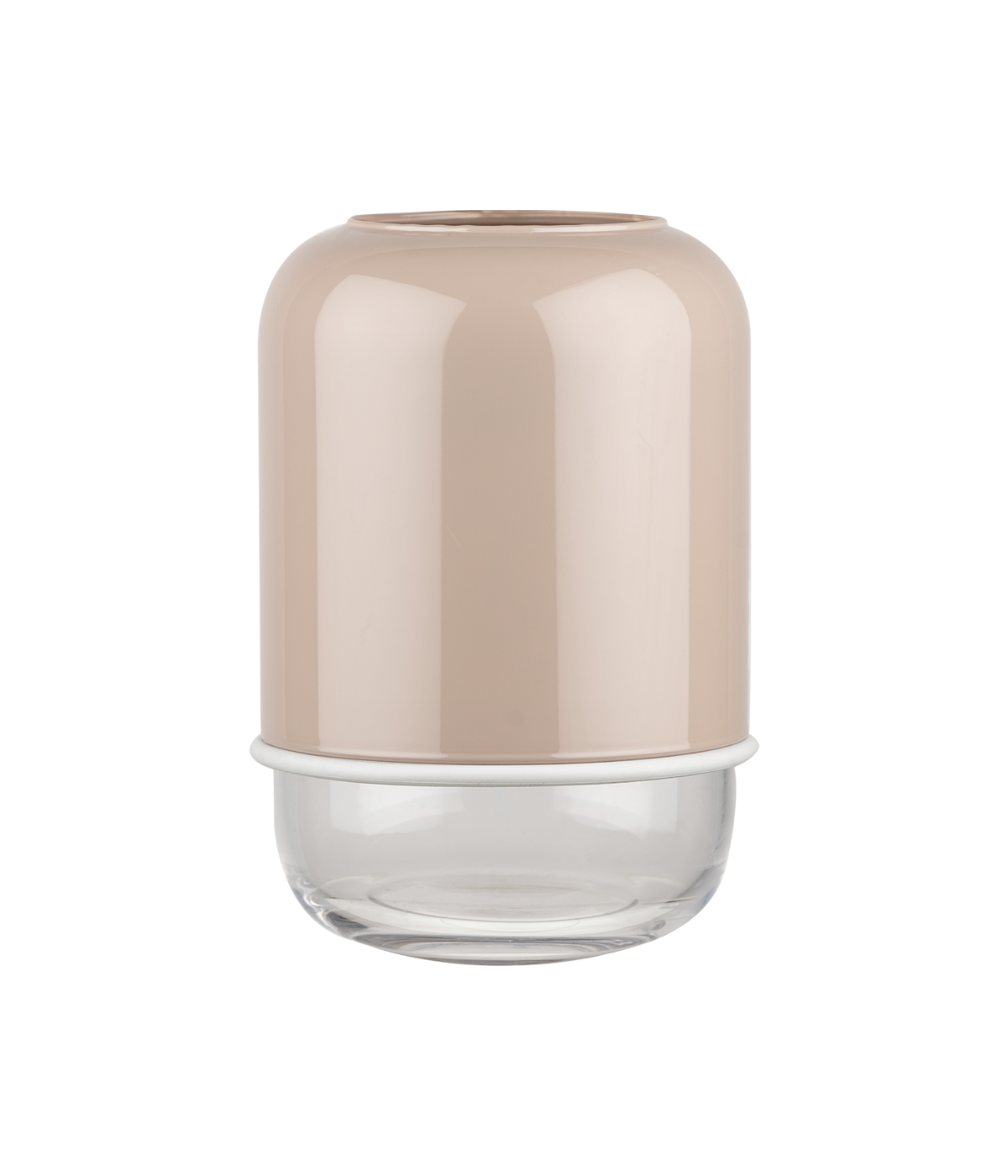 Kapseli maljakko beige/kirkas