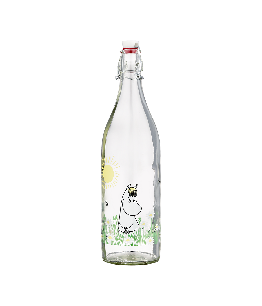 Muumi lasipullo Niitty 1L