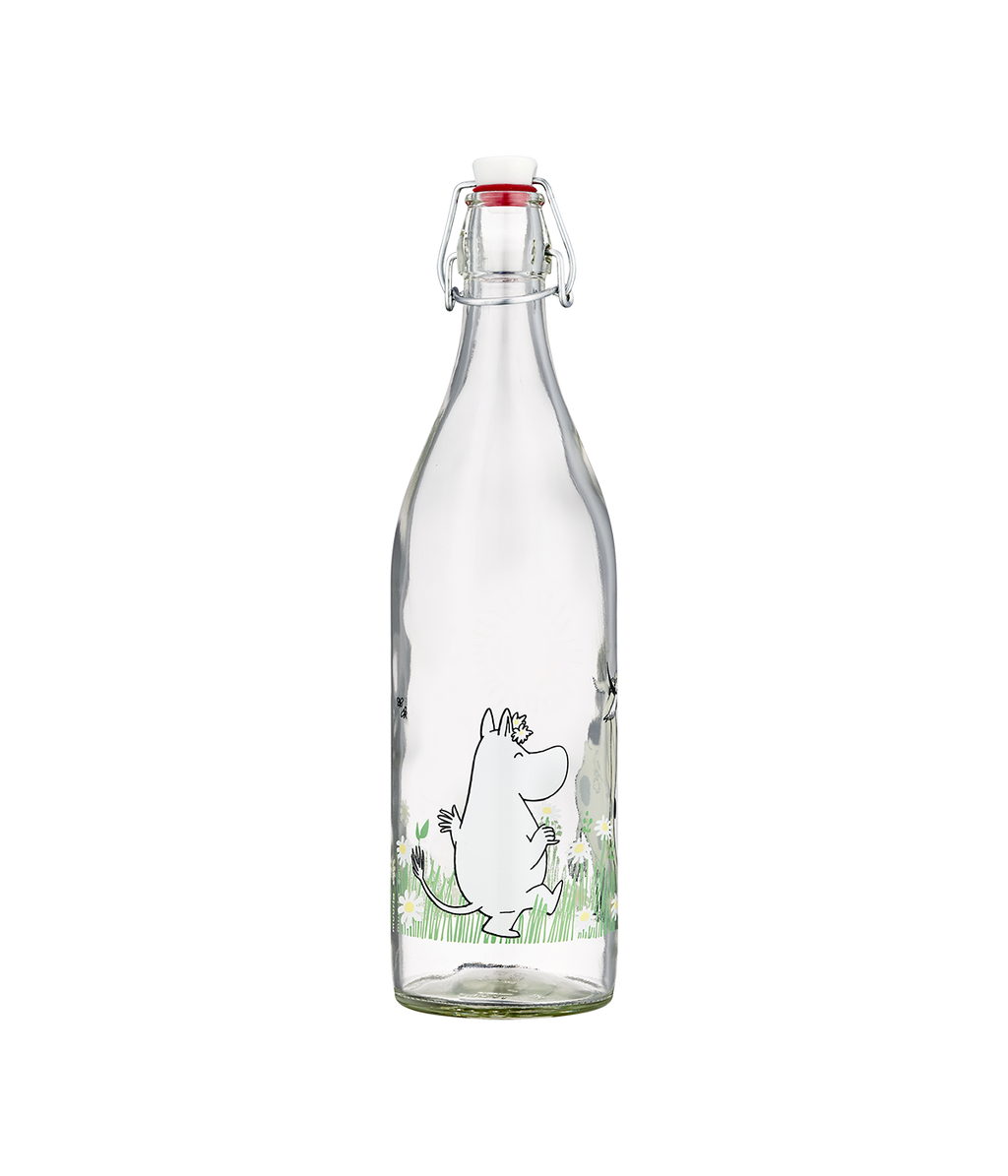 Muumi lasipullo Niitty 1L