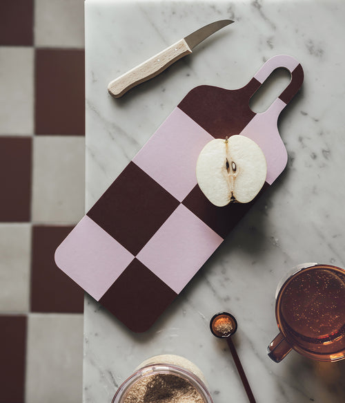 Ruudut & Raidat Chop & Serve -lauta ruskea/v.pun./vihreä ruudut 13 x 33 cm