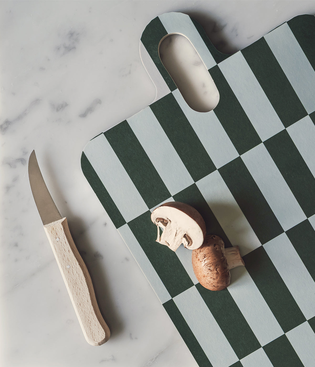 Checks & Stripes Chop & Serve board lilac/blue/green tiles 21 x 31 cm