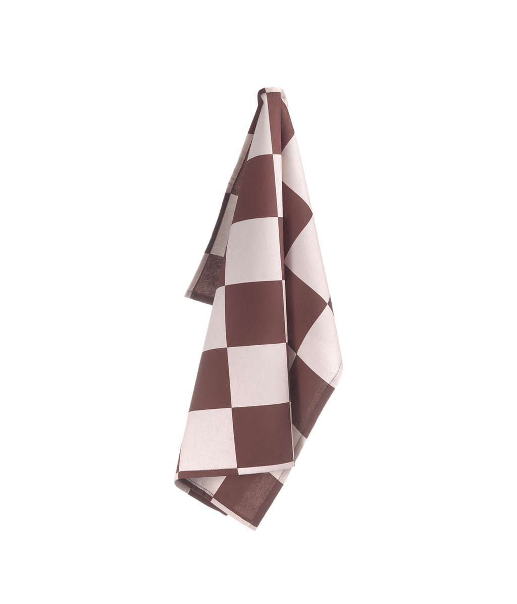 Checks & Stripes kitchen towel brown/pink checks 50 x 65 cm