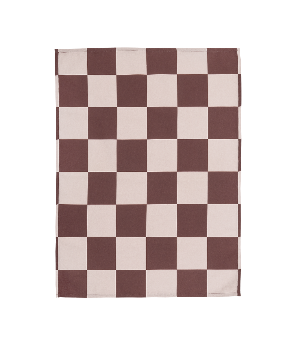 Checks & Stripes kitchen towel brown/pink checks 50 x 65 cm