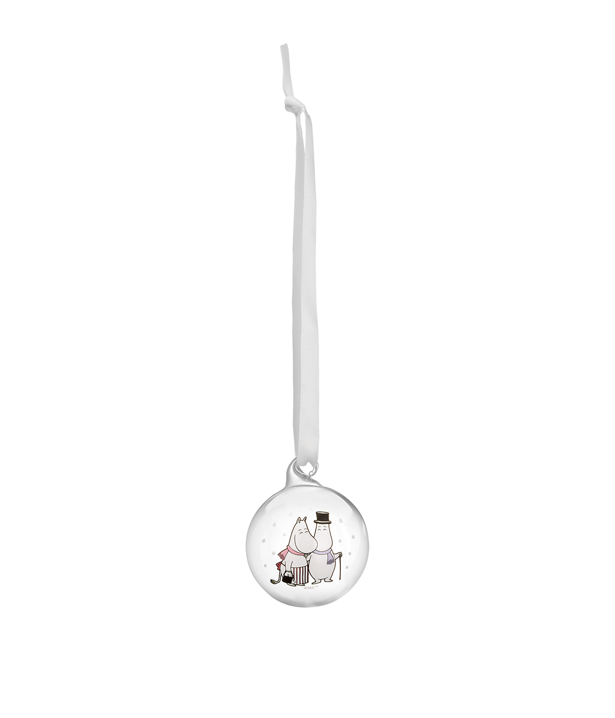 Muumi joulupallo Pakkaspäivä 5 cm, Muumimamma ja Muumipappa