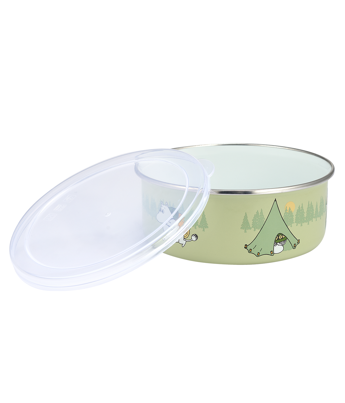Moomin enamel bowl/jar with lid Campers 8 dl