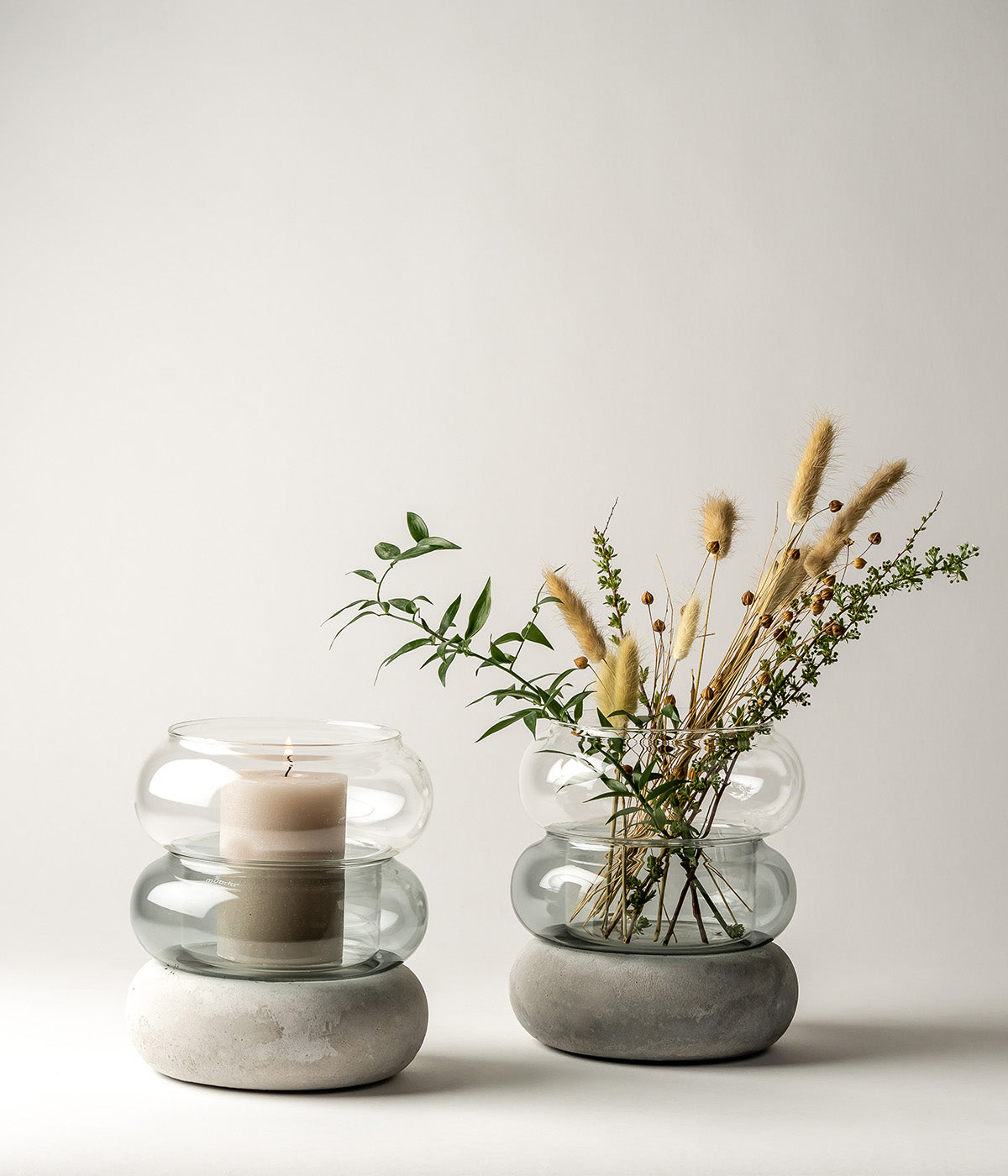 Rinkeli kynttilälyhty/maljakko harmaa 18,5cm