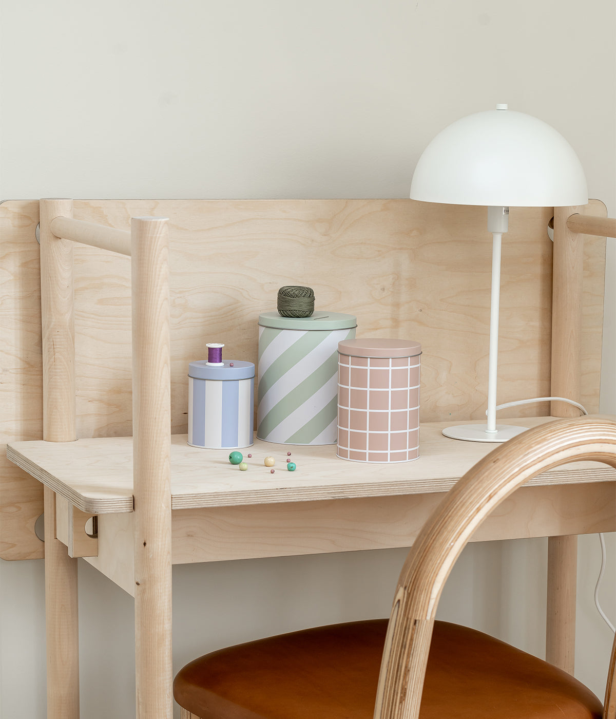 Ruudut & Raidat säilytyspurkkisetti 3 kpl sininen, beige, vihreä