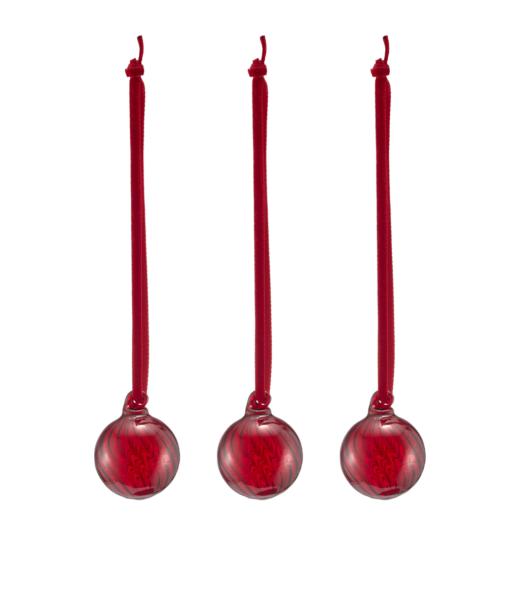 Muurla joulupallo punainen 3 cm 3 kpl/pkt