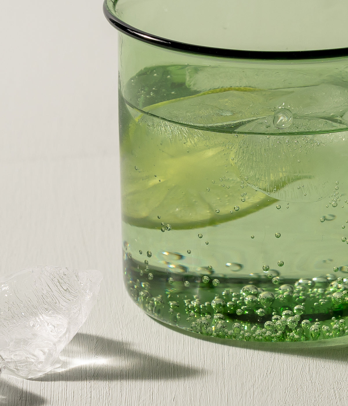 Glass mug green 3,5 dl